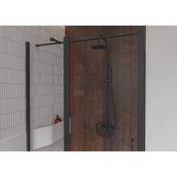 Besco Exo-CH Black ścianka prysznicowa 80 cm boczna czarny mat/szkło przezroczyste PCH-8B-190C