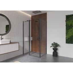 Besco Exo-CH Black ścianka prysznicowa 80 cm boczna czarny mat/szkło przezroczyste PCH-8B-190C