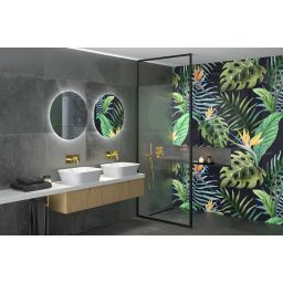 Besco Icon Walk-In ścianka prysznicowa 100 cm czarny mat/szkło przezroczyste IC-100-200C