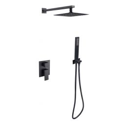 Besco Modern Varium II zestaw prysznicowy podtynkowy czarny mat BP-MVII-CZ