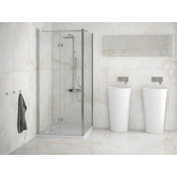 Besco Exo-CH ścianka prysznicowa 80 cm boczna chrom/szkło przezroczyste PCH-80-190C