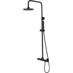 Besco Decco Illusion zestaw prysznicowy termostatyczny z deszczownicą czarny mat BP-DIT-CZ