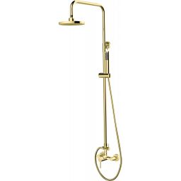Besco Decco Illusion zestaw prysznicowy ścienny z deszczownicą złoty BP-DIN-ZL