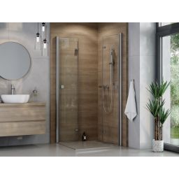 Besco Exo-H kabina prysznicowa 80x80 cm kwadratowa chrom połysk/szkło przezroczyste KEH-80-195