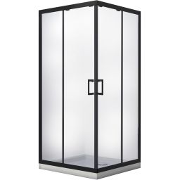 Besco Modern Black kabina prysznicowa 80x80 cm kwadratowa czarny mat/szkło przezroczyste MKB-80-190-C