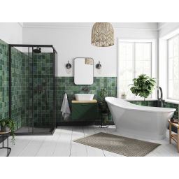 Besco Modern Black kabina prysznicowa 80x80 cm kwadratowa czarny mat/szkło przezroczyste MKB-80-190-C