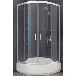 Besco Modern 165 kabina prysznicowa 90x90 cm półokrągła chrom/szkło przezroczyste MP-90-165-C