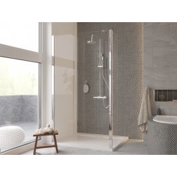 Besco Eco-N Flex ścianka prysznicowa 30 cm boczna chrom/szkło przezroczyste PEF-30-195C