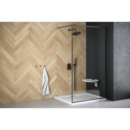 Besco Toca Walk-In ścianka prysznicowa 90 cm czarny mat/szkło przezroczyste TCB-90-190C