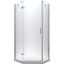 Besco Viva 195 kabina prysznicowa 90 cm pięciokątna lewa chrom/szkło przezroczyste V5L-90-195-C