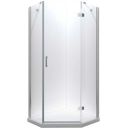 Besco Viva 195 kabina prysznicowa 90 cm pięciokątna prawa chrom/szkło przezroczyste V5P-90-195-C