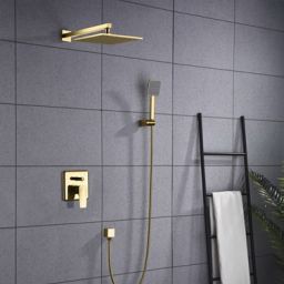Blue Water Monaco zestaw prysznicowy podtynkowy z deszczownicą złoty MON-ZKP.150ZŁOTY