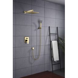 Blue Water Monaco zestaw prysznicowy podtynkowy z deszczownicą złoty MON-ZKP.150ZŁOTY