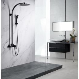 Blue Water Toronto zestaw prysznicowy ścienny czarny mat TOR-ZKPN.400CZARNYMAT