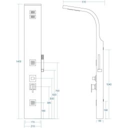 Corsan Bao panel prysznicowy B-022MBAOCHROM