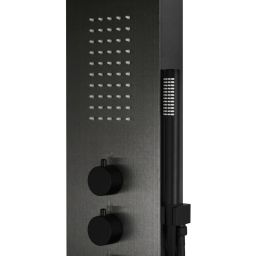 Corsan Samsara panel prysznicowy ścienny termostatyczny czarny szczotkowany S-003TSAMSARACZARNA