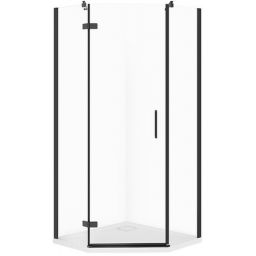 Cersanit City kabina z brodzikiem 90x90 cm czarny mat/szkło przezroczyste S4004-004