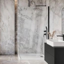 Deante Prizma ścianka prysznicowa walk-in 120 cm czarny mat/szkło przezroczyste KTJ_N32P