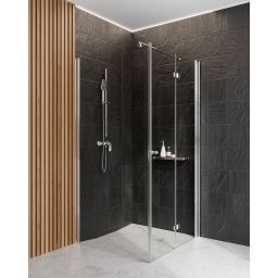 Zestaw Deante Kerria Plus kabina prysznicowa 100x90 cm prostokątna chrom/szkło przezroczyste (KTSX043P, KTS039P)