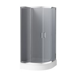 Zestaw Deante Funkia kabina z brodzikiem Standard New 90 cm chrom/szkło grafitowe (KYP451K, KTA053B)