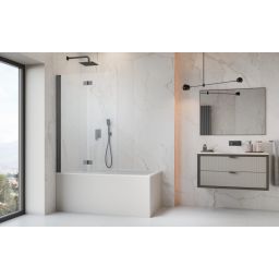 Radaway parawan nawannowy 100 cm 2-częściowy Brushed GunMetal/szkło przezroczyste 10010100-92-01R