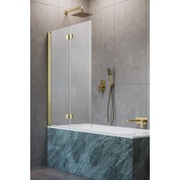 Radaway Nes PND I parawan nawannowy 120 cm 2-częściowy złoty szczotkowany/szkło przezroczyste 10010120-99-01L