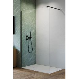 Radaway Nes Black Walk-In II ścianka prysznicowa 70 cm wolnostojąca czarny mat/szkło przezroczyste 10013070-54-01
