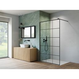 Radaway Nes Black Walk-in II ścianka prysznicowa 90 cm czarny mat/szkło factory 10013090-54-55