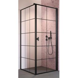 Radaway Nes Black KDJ I Factory drzwi prysznicowe 80 cm prawe czarny mat/szkło Factory 10022080-54-55R