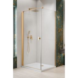 Radaway Nes Brushed Gold KDJ drzwi prysznicowe 90 cm uchylne złoty połysk/szkło przezroczyste 10022090-09-01L