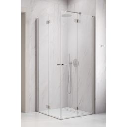 Radaway Nes Brushed Nickel KDD B kabina prysznicowa część lewa 90x90 cm kwadratowa nikiel szczotkowany/szkło przezroczyste 10024090-91-01L
