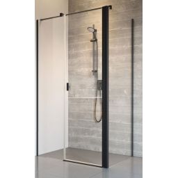 Radaway Nes Black S2 ścianka prysznicowa 75 cm boczna czarny mat/szkło przezroczyste 10040075-54-01