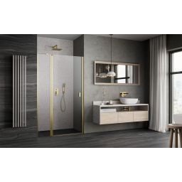 Radaway Nes Brushed Gold DWJ II drzwi prysznicowe 90 cm lewe złoty szczotkowany/szkło przezroczyste 10036090-99-01L