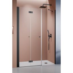 Radaway Nes Black DWS B drzwi prysznicowe 95 cm składane czarny mat/szkło przezroczyste 10044950-54-01L