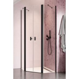 Radaway Nes Black PTJ komplet 2 ścianek prysznicowych do kabiny 80x90 cm czarny mat/szkło przezroczyste 10052600-54-01