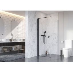 Radaway Nes 8 KDJ I drzwi prysznicowe 90 cm lewe czarny mat/szkło przezroczyste 10072090-54-01L
