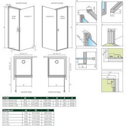 Radaway Nes 8 KDJ B ścianka prysznicowa 90 cm /szkło przezroczyste 10089090-01-01
