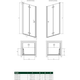 Radaway Nes 8 DWB drzwi prysznicowe 80 cm wnękowe prawe chrom/szkło przezroczyste 10079080-01-01R