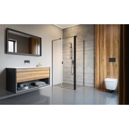 Radaway Nes 8 Black KDS II ścianka prysznicowa 80 cm boczna czarny mat/szkło przezroczyste 10080080-54-01