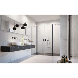Radaway Nes 8 Black DWD II drzwi prysznicowe 103 cm wahadłowe czarny mat/szkło przezroczyste 10081030-54-01