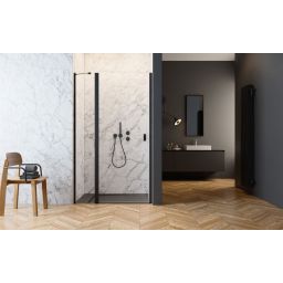 Radaway Nes 8 Black DWJ II drzwi prysznicowe 90 cm wnękowe lewe czarny mat/szkło przezroczyste 10083090-54-01L