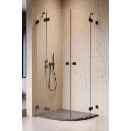 Radaway Essenza Pro Black PDD kabina prysznicowa część prawa 80x80 cm półokrągła 10095080-54-01R