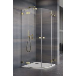 Radaway Essenza Pro Brushed Gold PDD kabina prysznicowa część lewa 80x80 cm półokrągła 10095080-99-01L