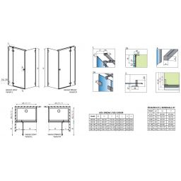 Radaway Essenza Pro KDJ ścianka prysznicowa 80 cm boczna szkło przezroczyste 10098080-01-01