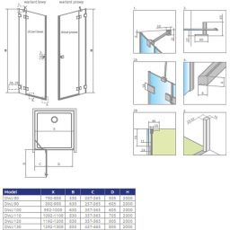 Radaway Essenza Pro Brushed Gold DWJ drzwi prysznicowe 120 cm wnękowe prawe złoty szczotkowany/szkło przezroczyste 10099120-99-01R