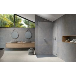 Radaway Essenza Pro Brushed Nickel Walk-In ścianka prysznicowa 130 cm wolonostojąca nikiel szczotkowany/szkło przezroczyste 10103130-91-01