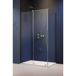 Radaway Furo KDJ drzwi prysznicowe 62,2 cm lewe złoty szczotkowany/szkło przezroczyste 10104622-99-01L