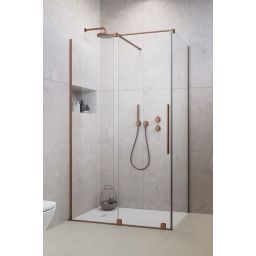Radaway Furo KDJ drzwi prysznicowe 62,2 cm lewe miedź szczotkowana/szkło przezroczyste 10104622-93-01L