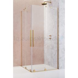 Radaway Furo Gold KDD kabina prysznicowa 100x100 cm kwadratowa złoty połysk/szkło przezroczyste 10105100-09-01L