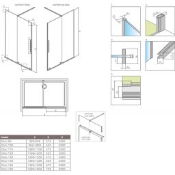 Radaway Furo Brushed Nickel KDJ drzwi prysznicowe 100 cm prawe nikiel szczotkowany/szkło przezroczyste 10107522-91-01R/10110480-01-01